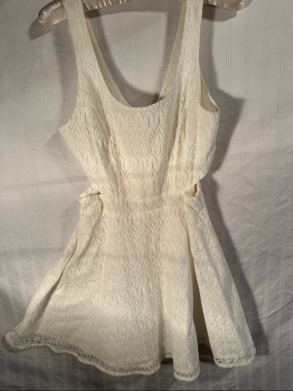 Bethany Mota Cream Lace Mini Dress